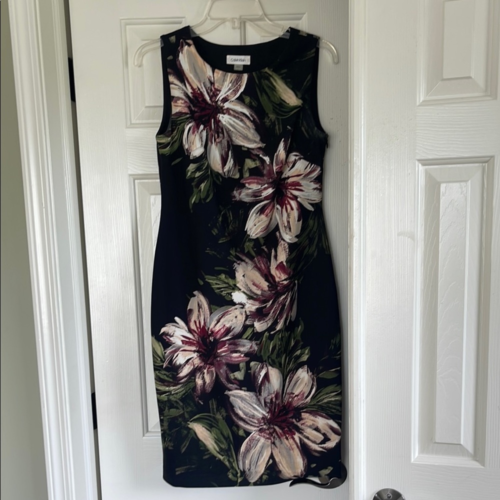 Calvin Klein Black Floral Dress
